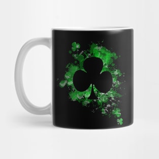 St. Patrick's Day Shamrock Dot Paint Splatter Design Mug